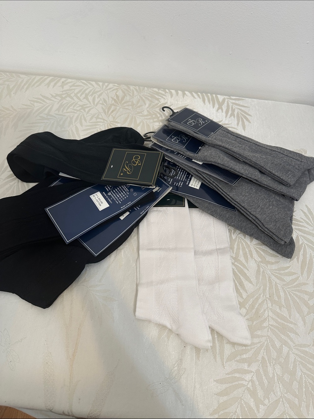 Men's Premium Crew Dress Socks - Black, Gray & White
